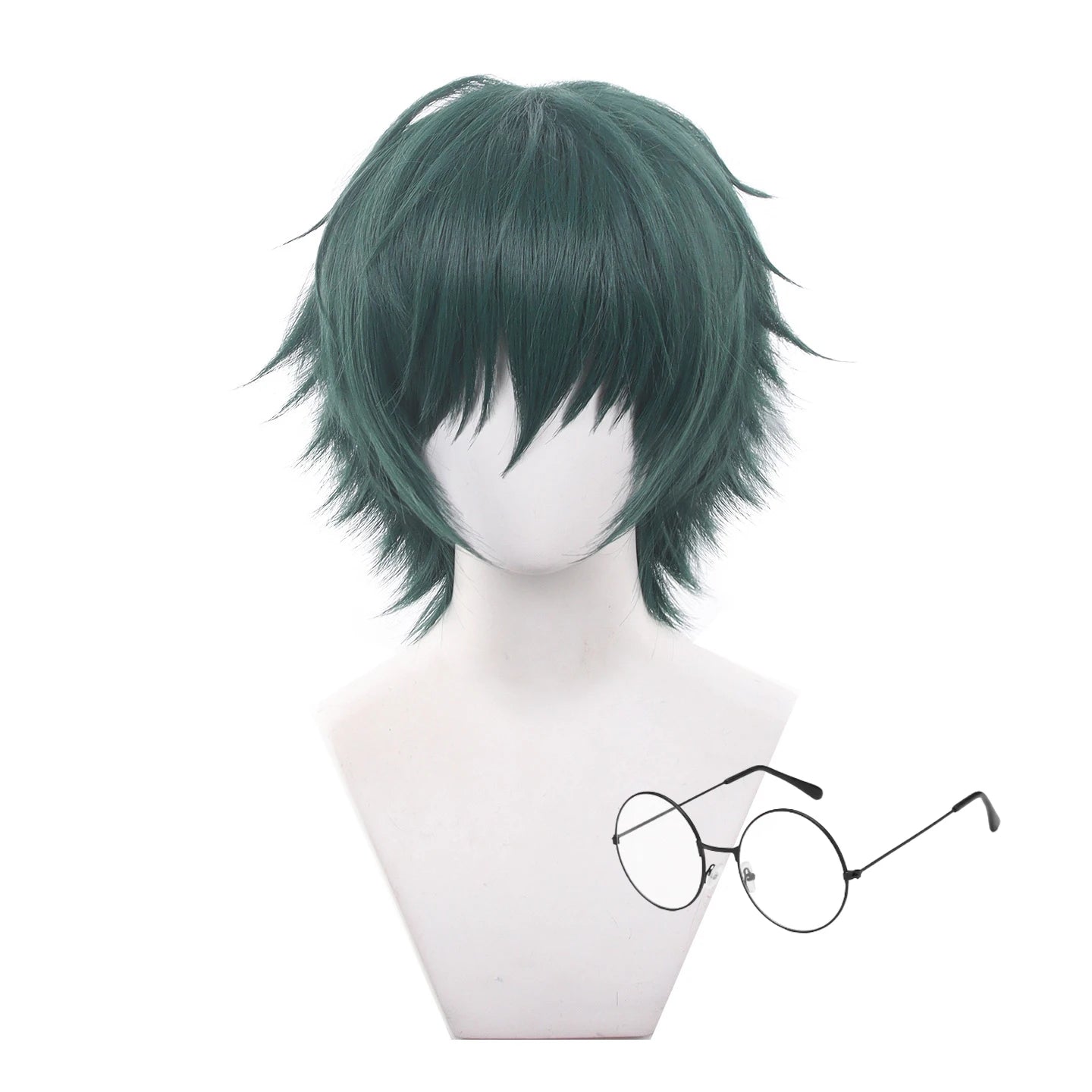 Anime Jujutsu Kaisen Maki Zenin Cosplay Wig Short Green Hair Glasses Shimetsu Kaiyuu Halloween Party