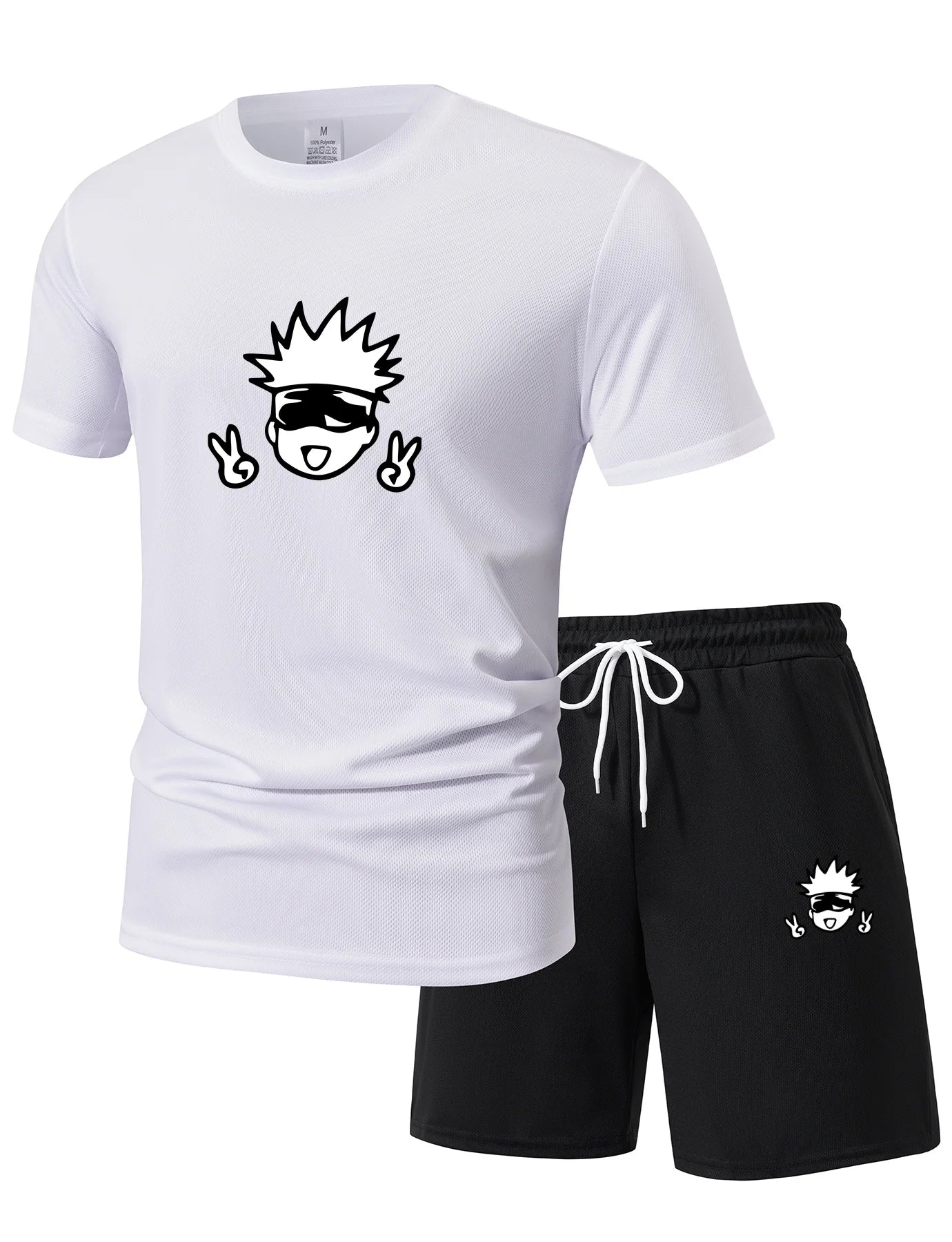 Men'S Jujutsu Kaisen Anime Camiseta Manga Short Sleeve Sports Shirt Street Fashion Summer Suit Set
