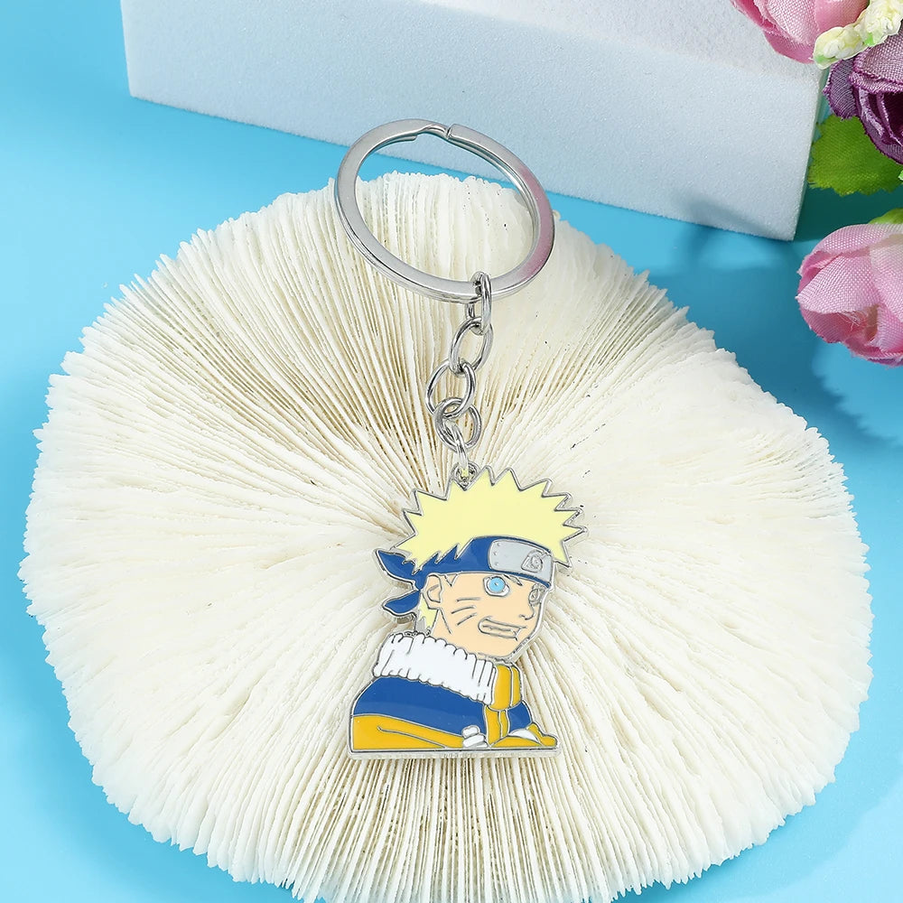 Anime Keychain Cartoon Figure Uzumaki Naruto Metal Badge Pendant Keyring Car Backpack Key Holder Jewelry Accessories Gifts