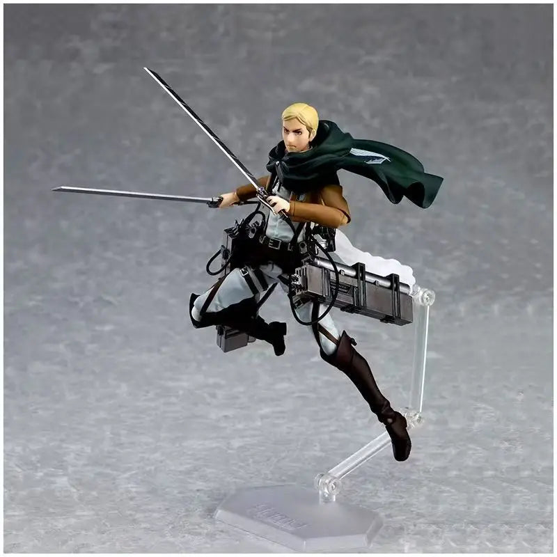 Figma 446 Attack On Titan Erwin Smith Anime Action Figure Collectible Model Toy For Fans Desktop Decoration
