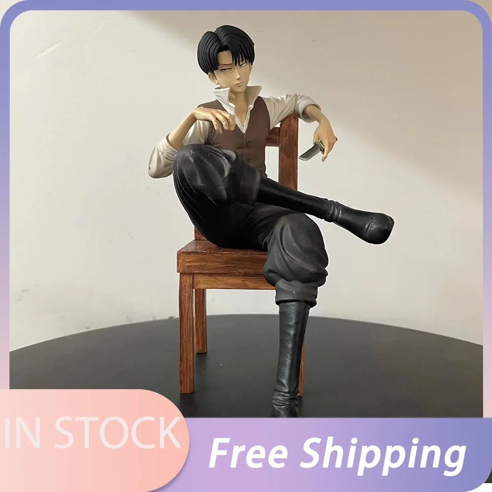 In Stock 19cm Anime Attack On Titan Figure Levi Ackerman Figures Pvc Rivaille Statue Collection Model Decora Birthday Gifts Toys