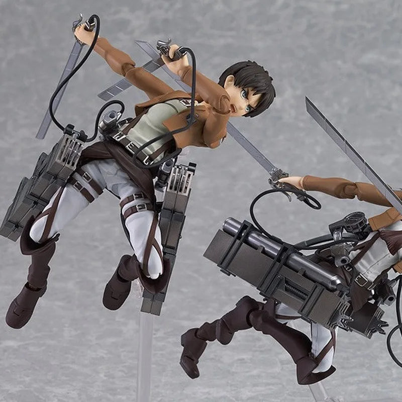 Figma 207 Attack On Titan Eren Yeager Articulated Action Figure With Maneuver Gear Anime Collectible For Fans Collection Display