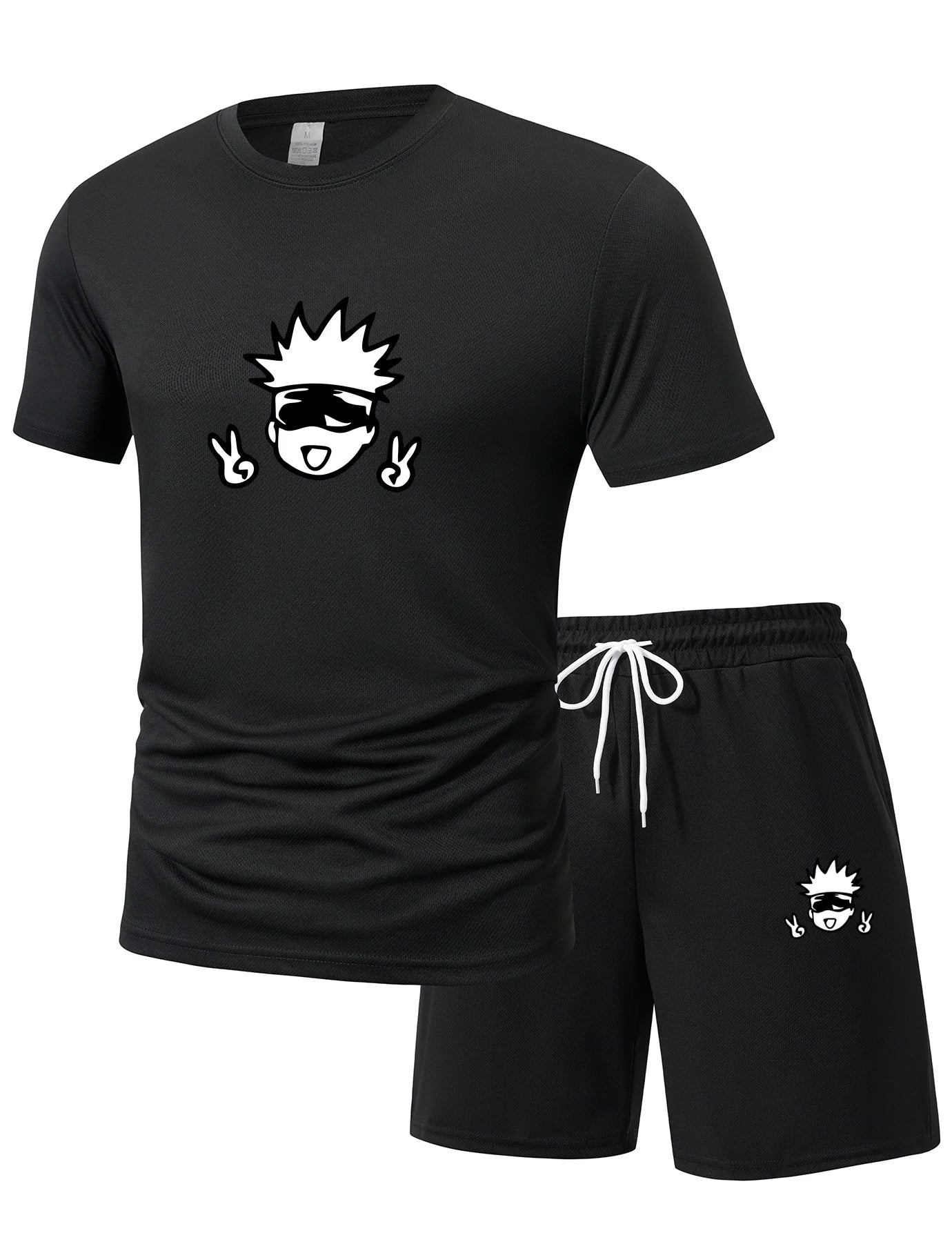 Men'S Jujutsu Kaisen Anime Camiseta Manga Short Sleeve Sports Shirt Street Fashion Summer Suit Set