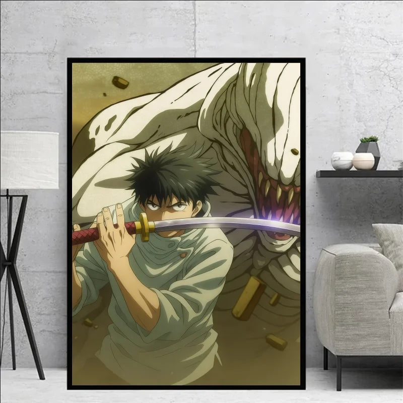 Jujutsu Kaisen Yuta Okkotsu & Megumi Fushiguro Canvas Wall Art Anime Poster Prints for Bedroom Home Decor