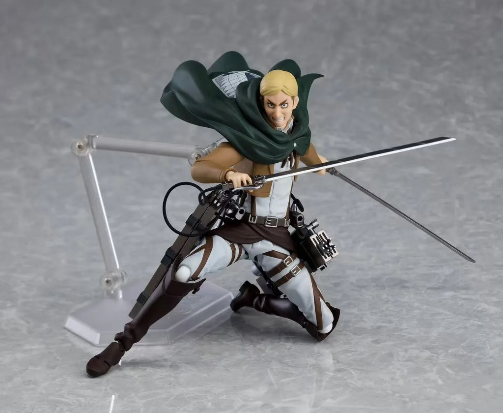 Figma 446 Attack On Titan Erwin Smith Anime Action Figure Collectible Model Toy For Fans Desktop Decoration