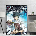 Jujutsu Kaisen Yuta Okkotsu & Megumi Fushiguro Canvas Wall Art Anime Poster Prints for Bedroom Home Decor