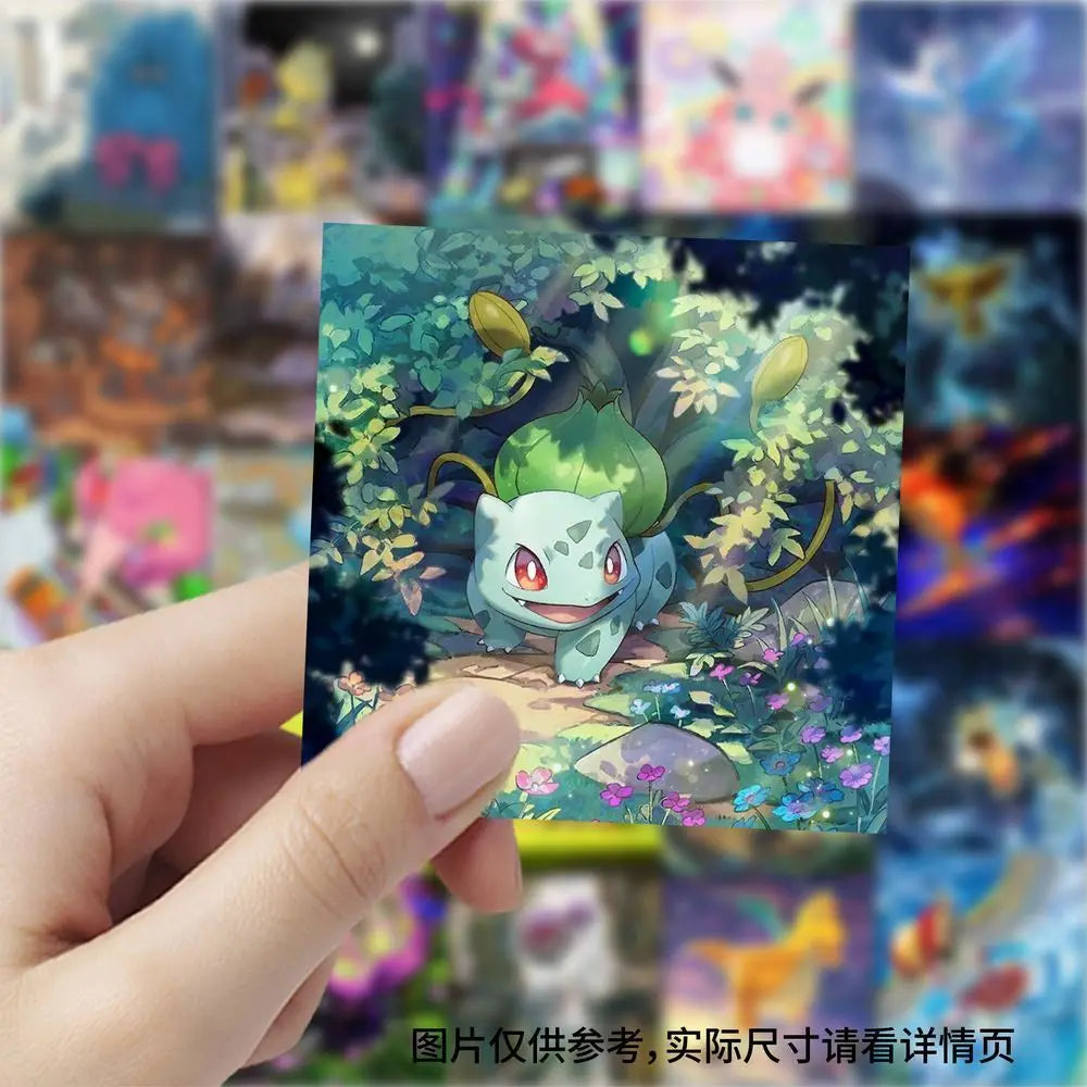 177pcs Pokémon card square stickers, childhood anime, Pocket Monsters, Pikachu, decoration for phone, planner, DIY