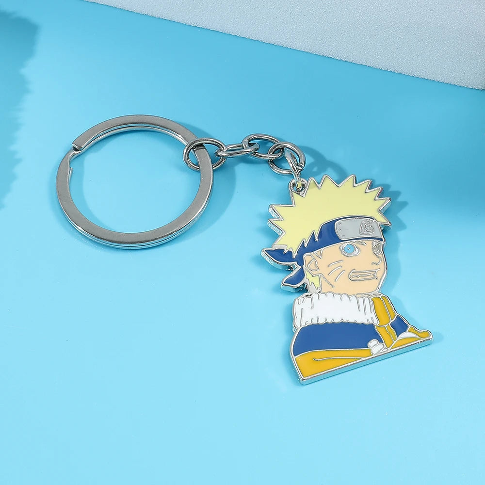 Anime Keychain Cartoon Figure Uzumaki Naruto Metal Badge Pendant Keyring Car Backpack Key Holder Jewelry Accessories Gifts