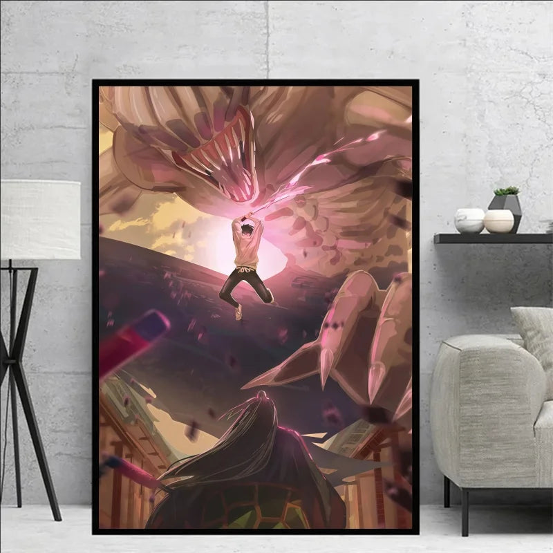 Jujutsu Kaisen Yuta Okkotsu & Megumi Fushiguro Canvas Wall Art Anime Poster Prints for Bedroom Home Decor