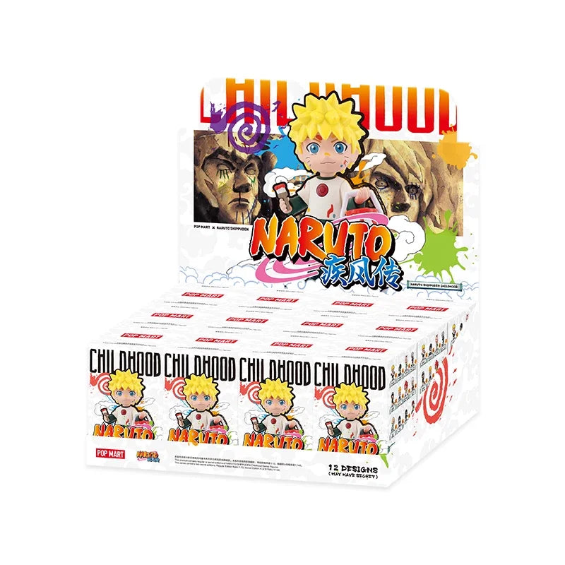 Genuine Hot POP MART Naruto Shippuden Childhood Series Mystery Box  Anime Figure Desktop Ornament Surprise Collectible Toy Gift
