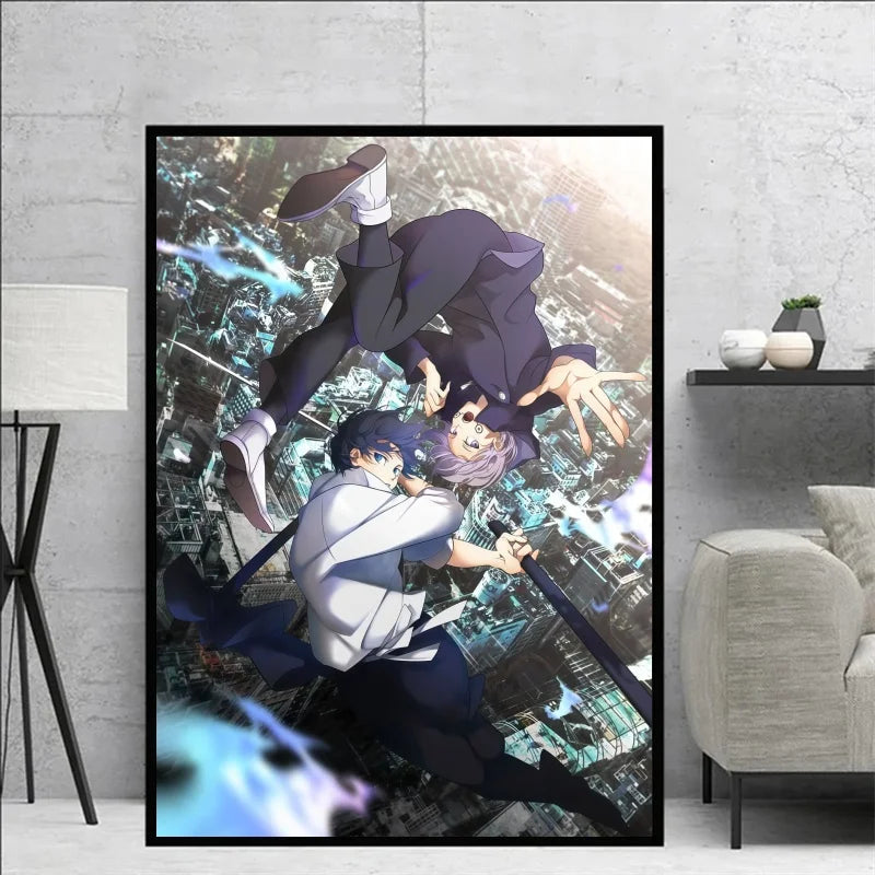 Jujutsu Kaisen Yuta Okkotsu & Megumi Fushiguro Canvas Wall Art Anime Poster Prints for Bedroom Home Decor