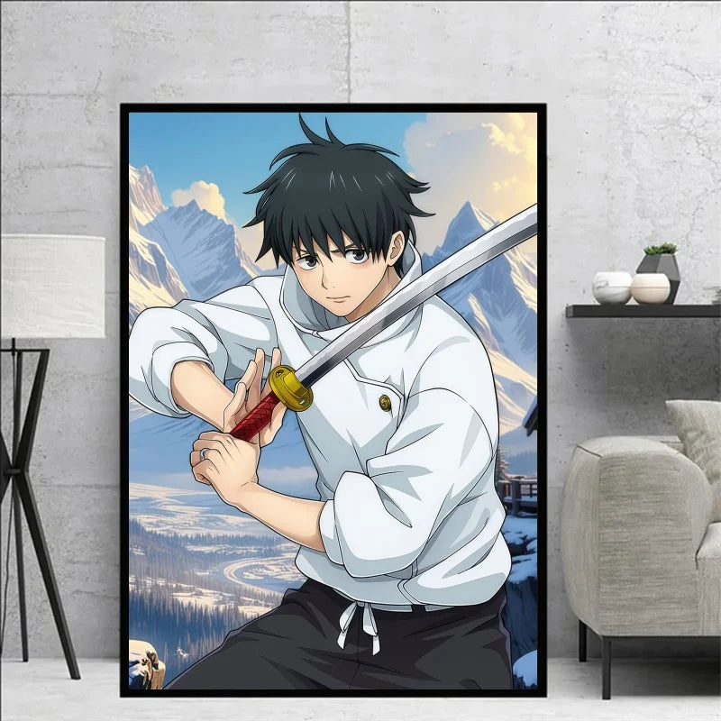 Jujutsu Kaisen Yuta Okkotsu & Megumi Fushiguro Canvas Wall Art Anime Poster Prints for Bedroom Home Decor