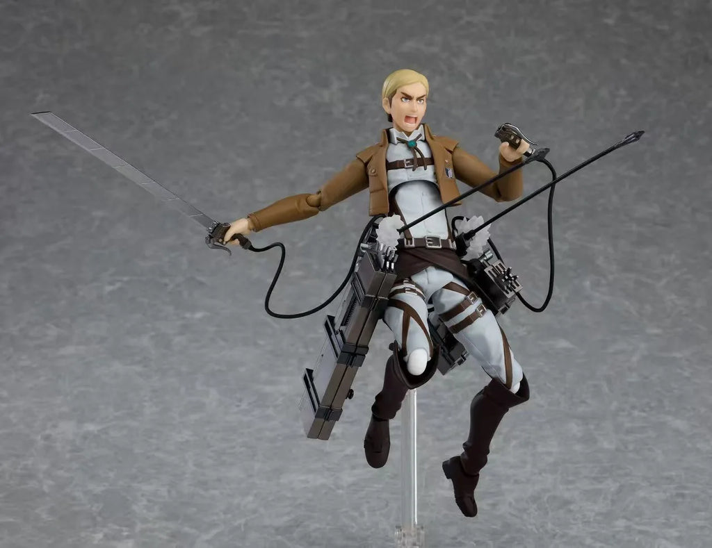 Figma 446 Attack On Titan Erwin Smith Anime Action Figure Collectible Model Toy For Fans Desktop Decoration