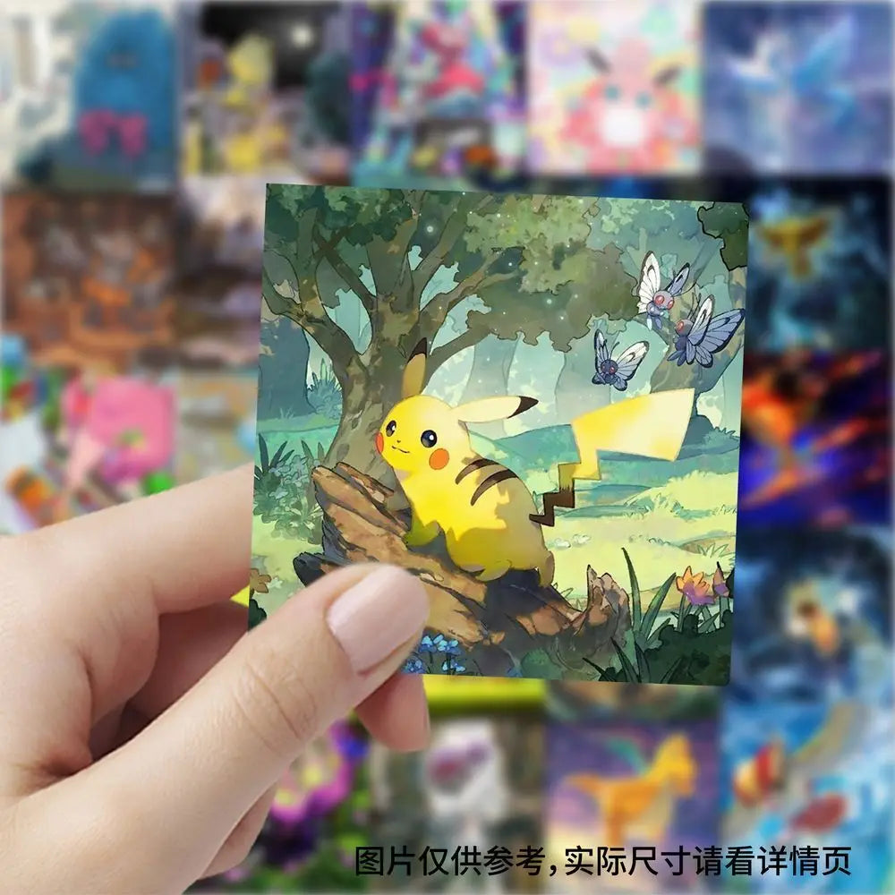 177pcs Pokémon card square stickers, childhood anime, Pocket Monsters, Pikachu, decoration for phone, planner, DIY