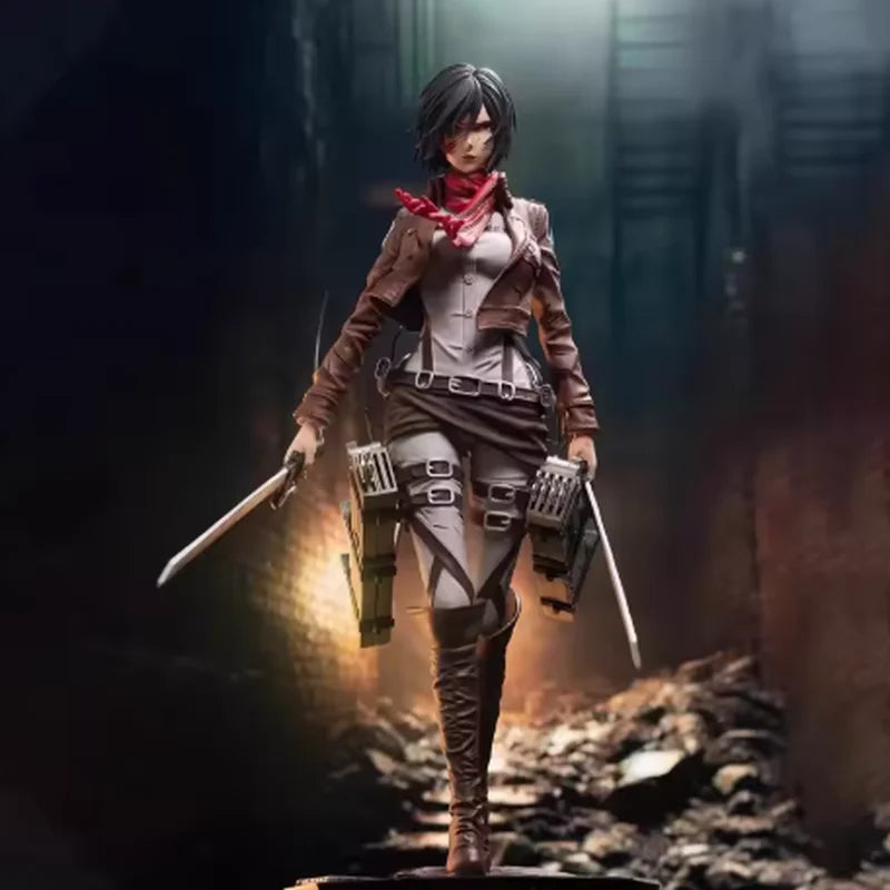 New Attack On Titan Mikasa Ackerman Standing Gk Figure Pvc Model Statue Desktop Display Ornament Collectible For Anime Fans