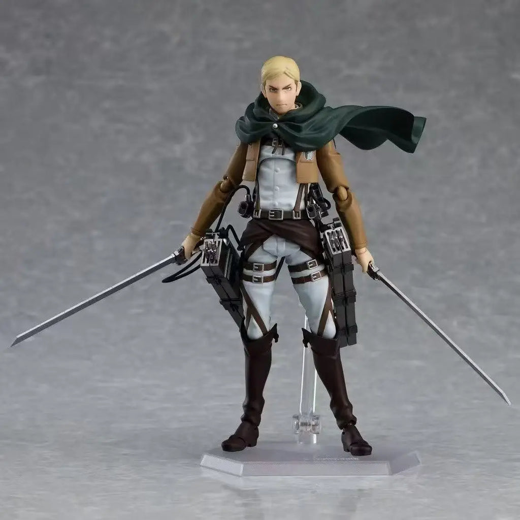 Attack on Titan Commander Erwin Smith Horse Riding Action Figure Jointed Collectible Model Desktop Ornament Action Figure Model