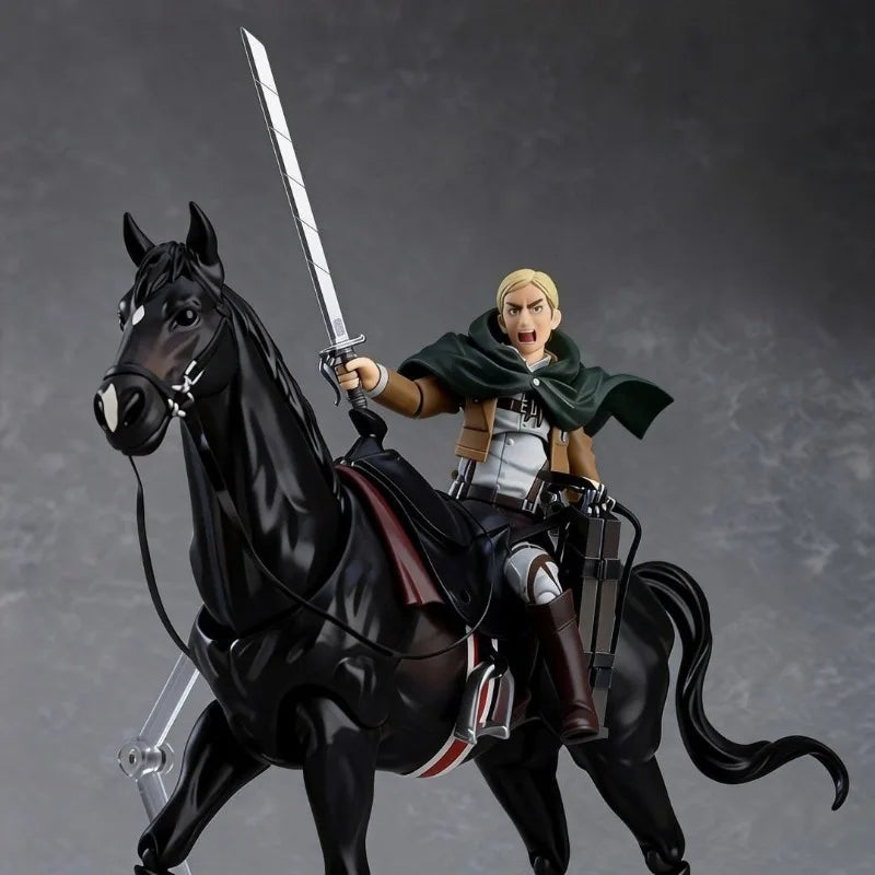 Attack on Titan Commander Erwin Smith Horse Riding Action Figure Jointed Collectible Model Desktop Ornament Action Figure Model