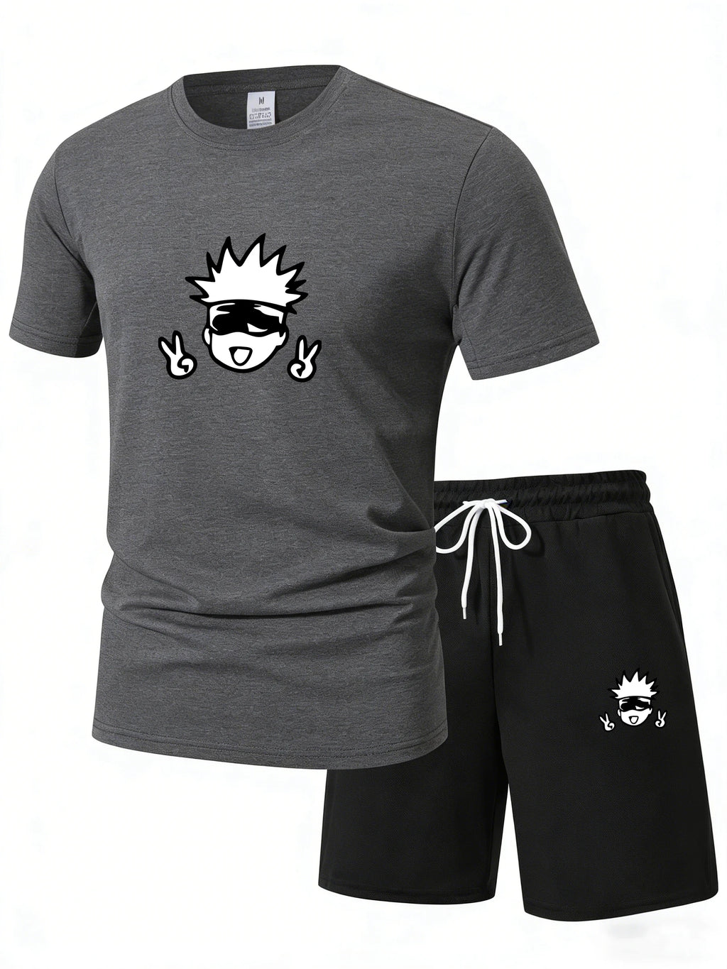 Men'S Jujutsu Kaisen Anime Camiseta Manga Short Sleeve Sports Shirt Street Fashion Summer Suit Set