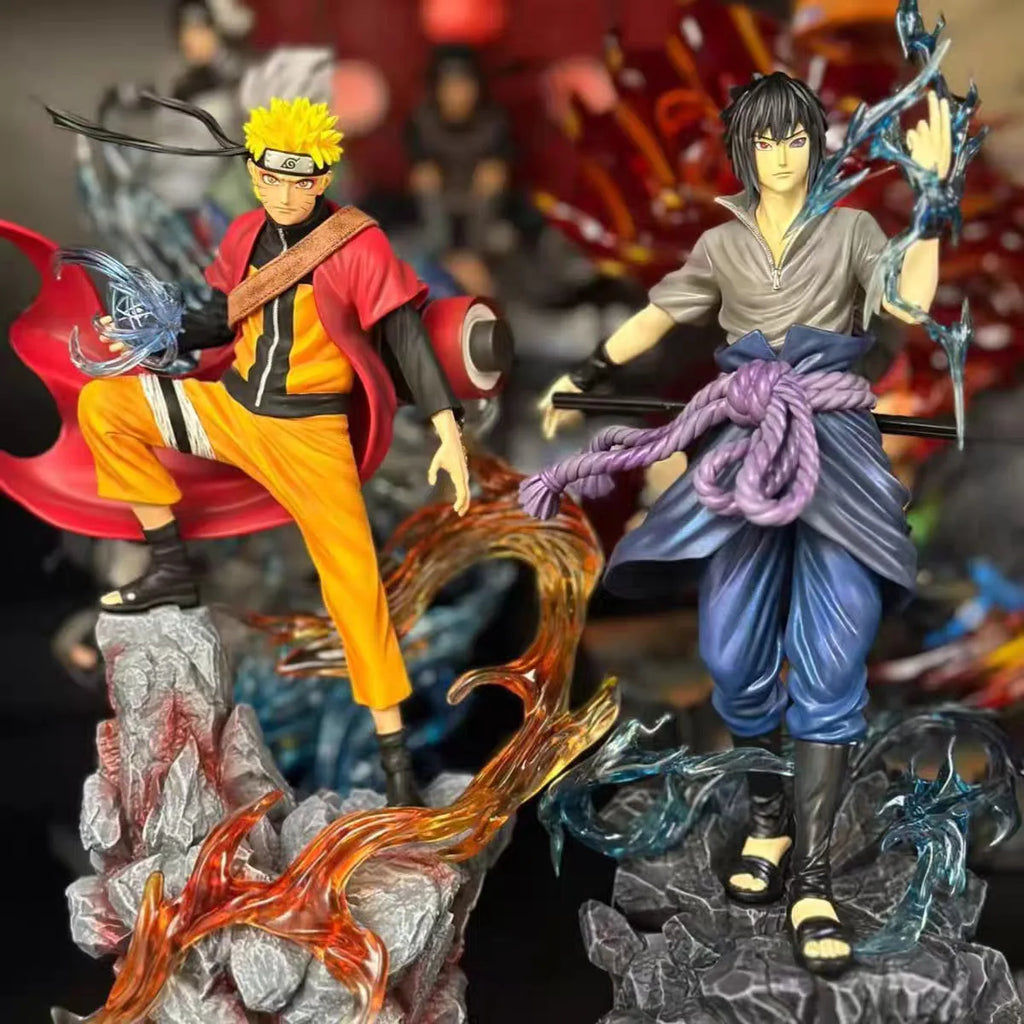25cm Naruto Anime Figure Uzumaki Naruto Uchiha Sasuke Action Model Pvc Statue Desktop Ornament Collection Toy Gift Fast Delivery