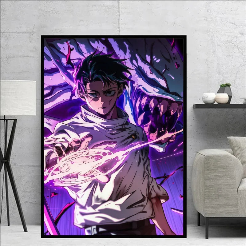 Jujutsu Kaisen Yuta Okkotsu & Megumi Fushiguro Canvas Wall Art Anime Poster Prints for Bedroom Home Decor