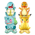 FUNISM 4Pcs Standing Pokemon Balloon Cartoon Pikachu Squirtle Bulbasaur figure Foil Ballon Decoration Supplies Party Gift