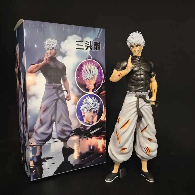 Satoru Gojo Jujutsu Kaisen Interchangeable Three Head Sculpt Anime Figure Collectible Model Desk Ornament For Anime Hobbyists