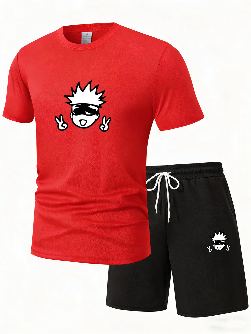Men'S Jujutsu Kaisen Anime Camiseta Manga Short Sleeve Sports Shirt Street Fashion Summer Suit Set