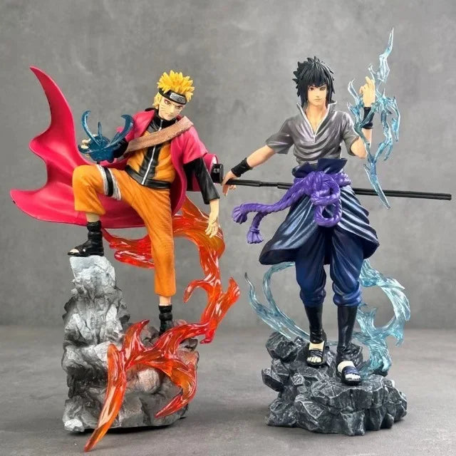 25cm Naruto Anime Figure Uzumaki Naruto Uchiha Sasuke Action Model Pvc Statue Desktop Ornament Collection Toy Gift Fast Delivery