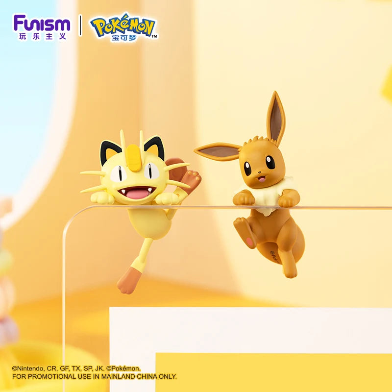 FUNISM Original Genuine Pokemon Anime Action Figures Angel Party Series Eevee Bulbasaur Pikachu Models Ornament Toy