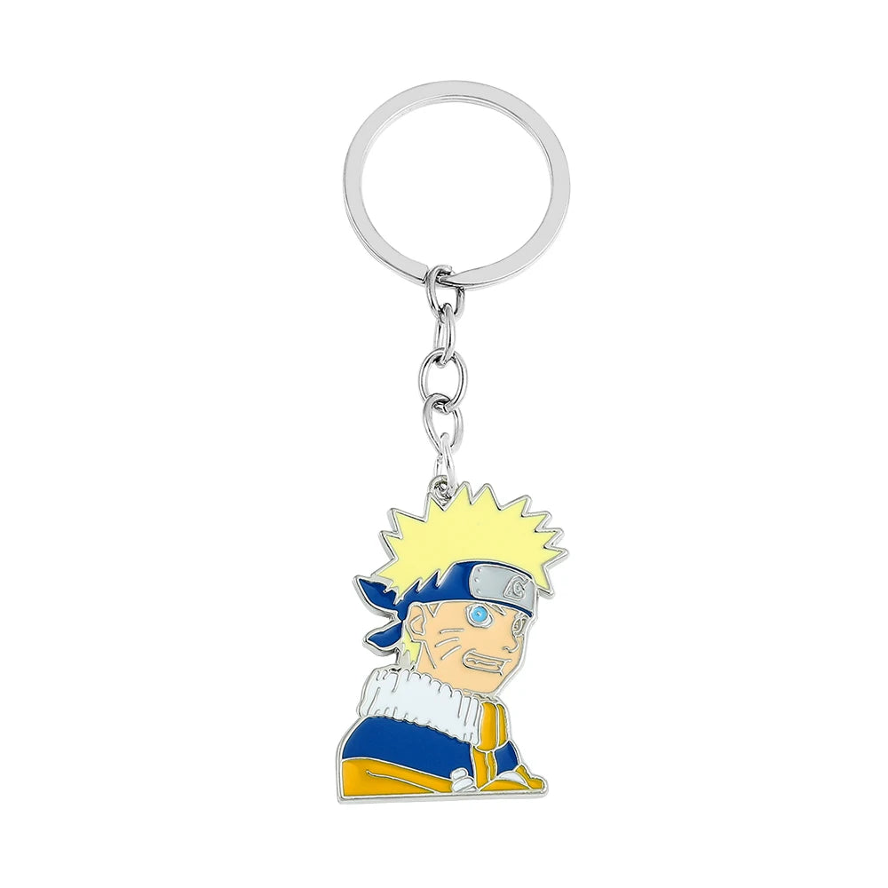 Anime Keychain Cartoon Figure Uzumaki Naruto Metal Badge Pendant Keyring Car Backpack Key Holder Jewelry Accessories Gifts