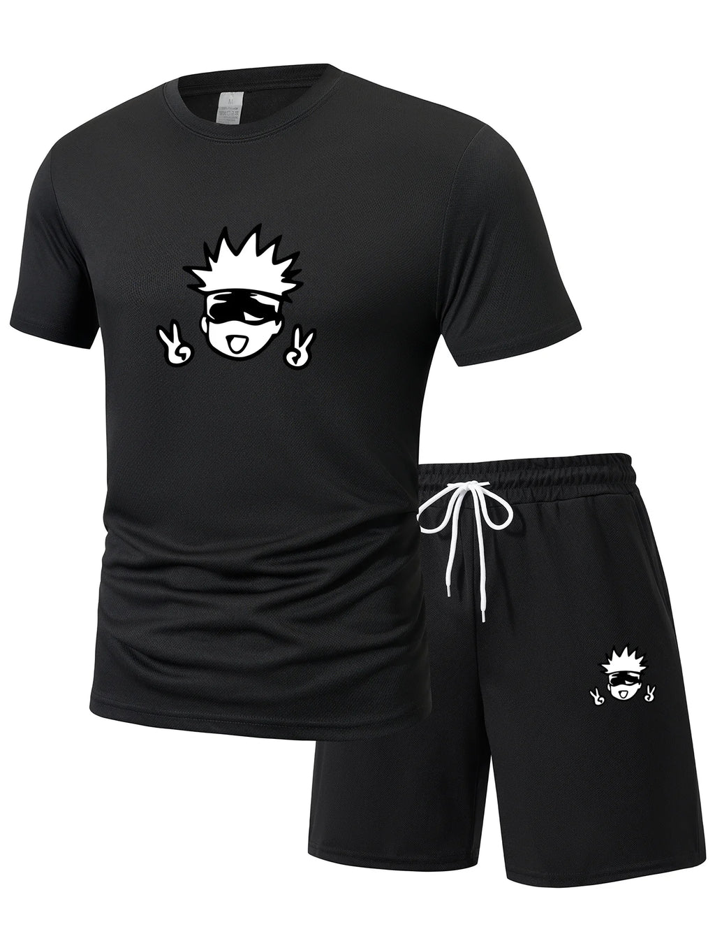 Men'S Jujutsu Kaisen Anime Camiseta Manga Short Sleeve Sports Shirt Street Fashion Summer Suit Set