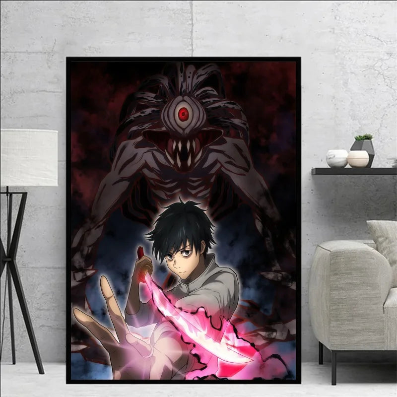 Jujutsu Kaisen Yuta Okkotsu & Megumi Fushiguro Canvas Wall Art Anime Poster Prints for Bedroom Home Decor