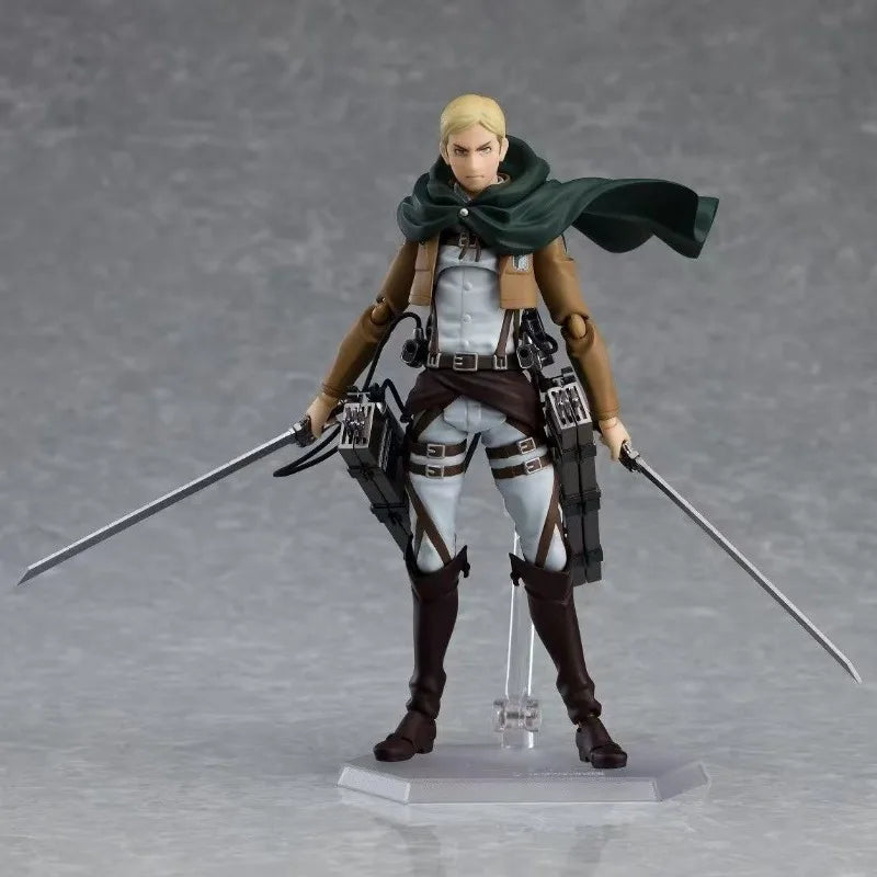 Attack on Titan Commander Erwin Smith Horse Riding Action Figure Jointed Collectible Model Desktop Ornament Action Figure Model