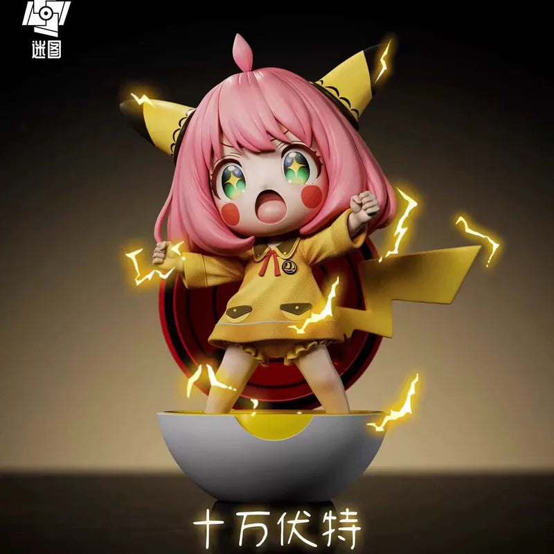 New Spy Family Anya Anime Action Figure Cos Pikachu Attack on Titan Model Statue Doll Collectible Toy for Kids