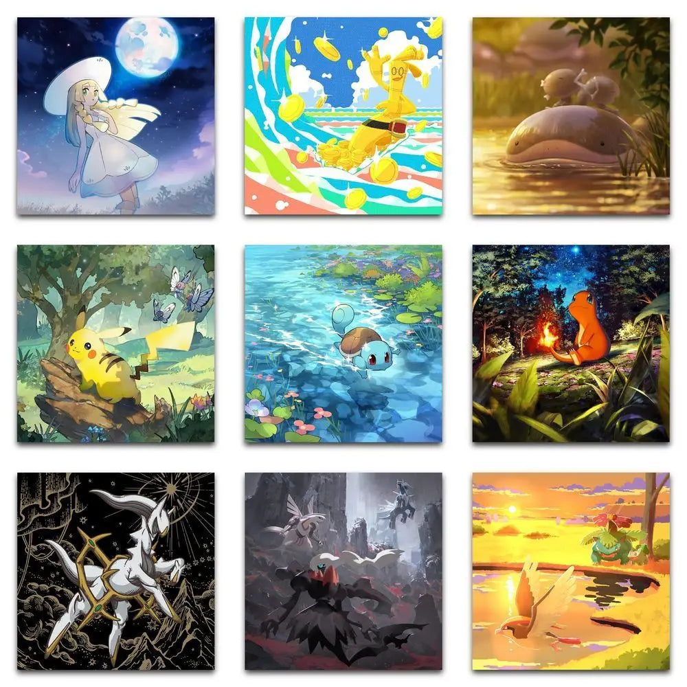 177pcs Pokémon card square stickers, childhood anime, Pocket Monsters, Pikachu, decoration for phone, planner, DIY