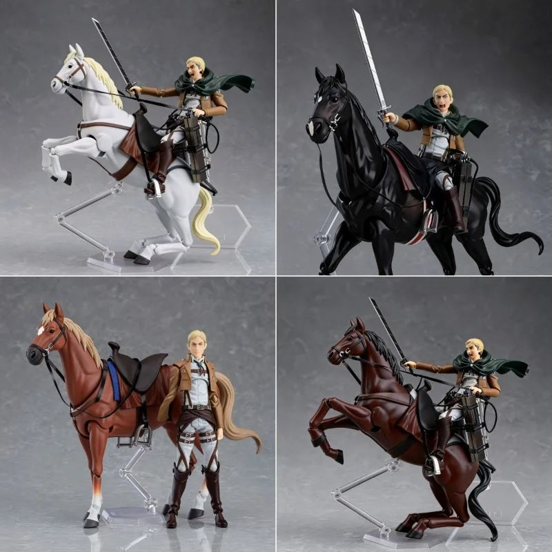Attack on Titan Commander Erwin Smith Horse Riding Action Figure Jointed Collectible Model Desktop Ornament Action Figure Model