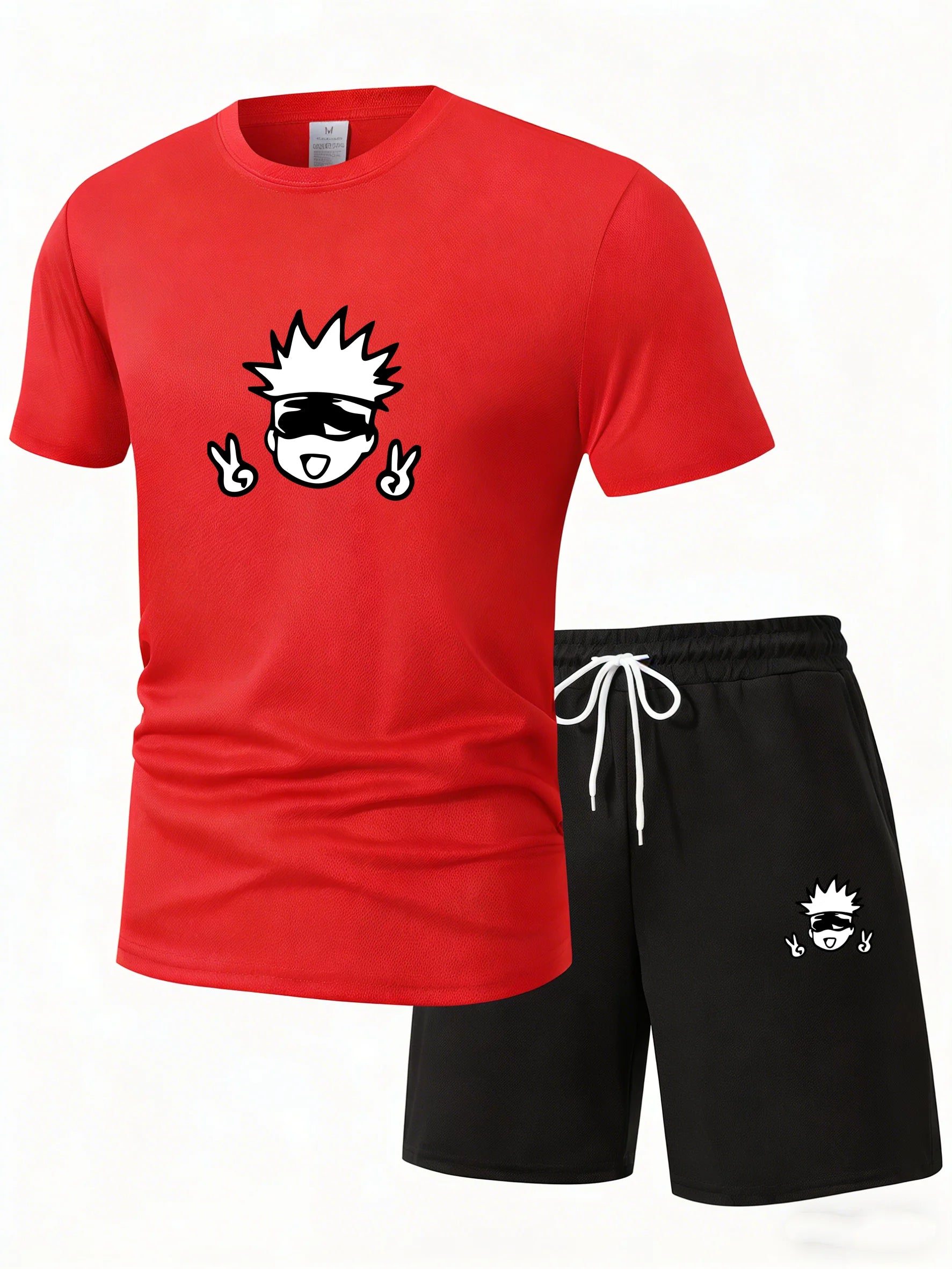 Men'S Jujutsu Kaisen Anime Camiseta Manga Short Sleeve Sports Shirt Street Fashion Summer Suit Set