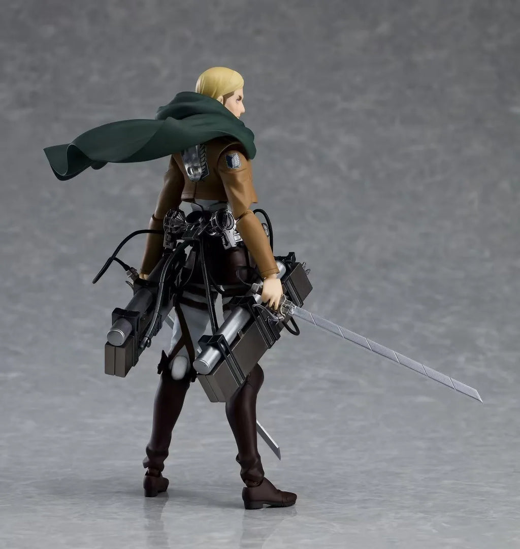 Figma 446 Attack On Titan Erwin Smith Anime Action Figure Collectible Model Toy For Fans Desktop Decoration