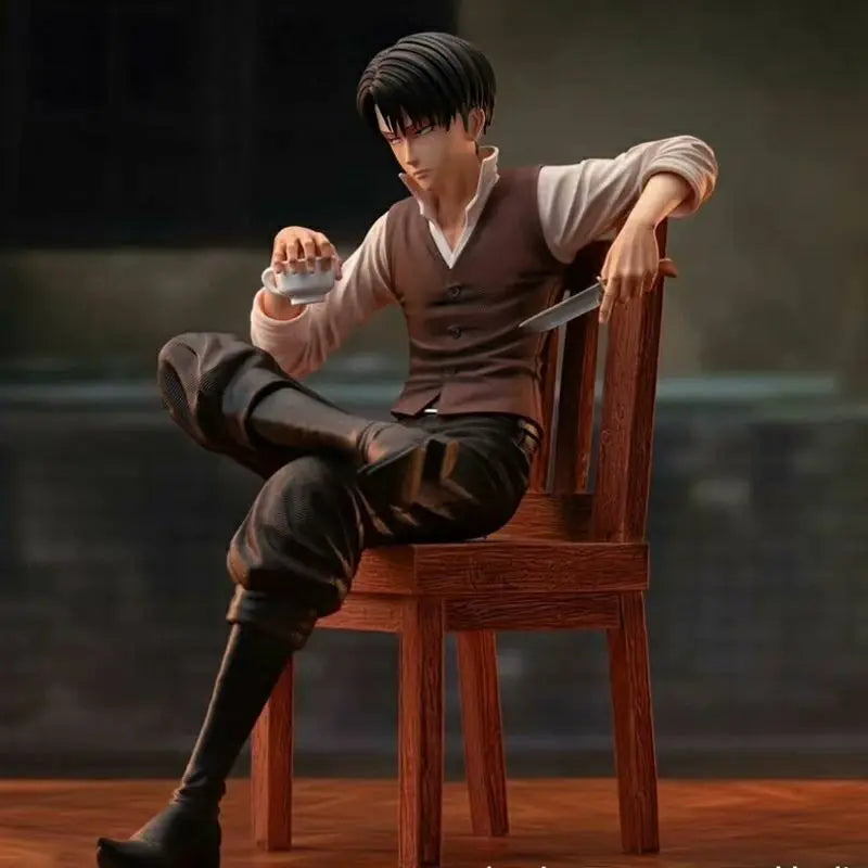 In Stock 19cm Anime Attack On Titan Figure Levi Ackerman Figures Pvc Rivaille Statue Collection Model Decora Birthday Gifts Toys