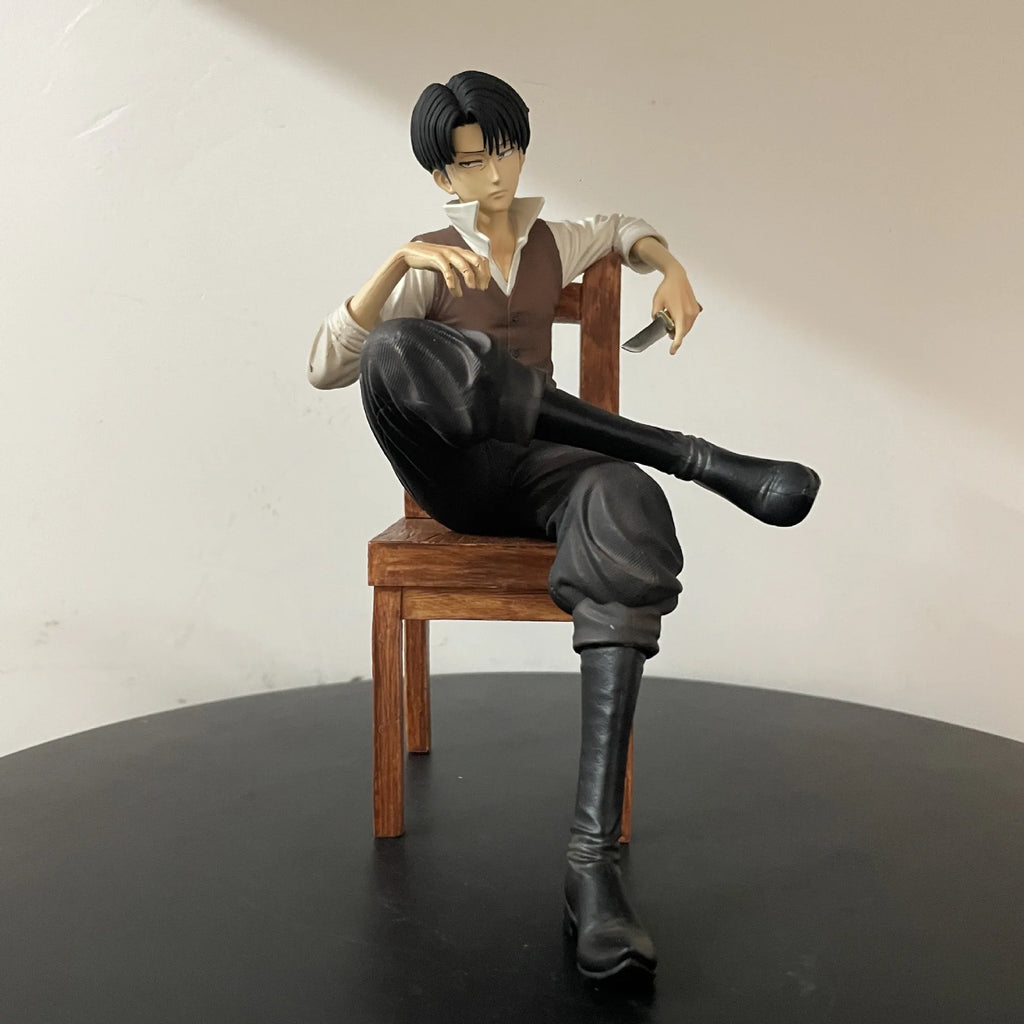 In Stock 19cm Anime Attack On Titan Figure Levi Ackerman Figures Pvc Rivaille Statue Collection Model Decora Birthday Gifts Toys
