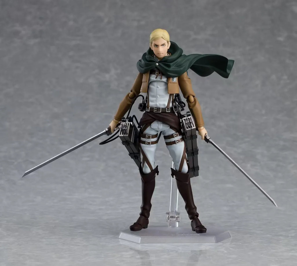 Figma 446 Attack On Titan Erwin Smith Anime Action Figure Collectible Model Toy For Fans Desktop Decoration