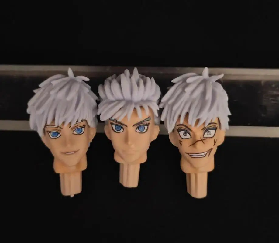Satoru Gojo Jujutsu Kaisen Interchangeable Three Head Sculpt Anime Figure Collectible Model Desk Ornament For Anime Hobbyists