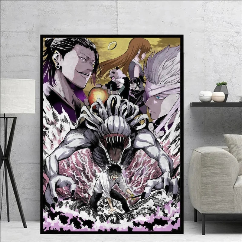 Jujutsu Kaisen Yuta Okkotsu & Megumi Fushiguro Canvas Wall Art Anime Poster Prints for Bedroom Home Decor