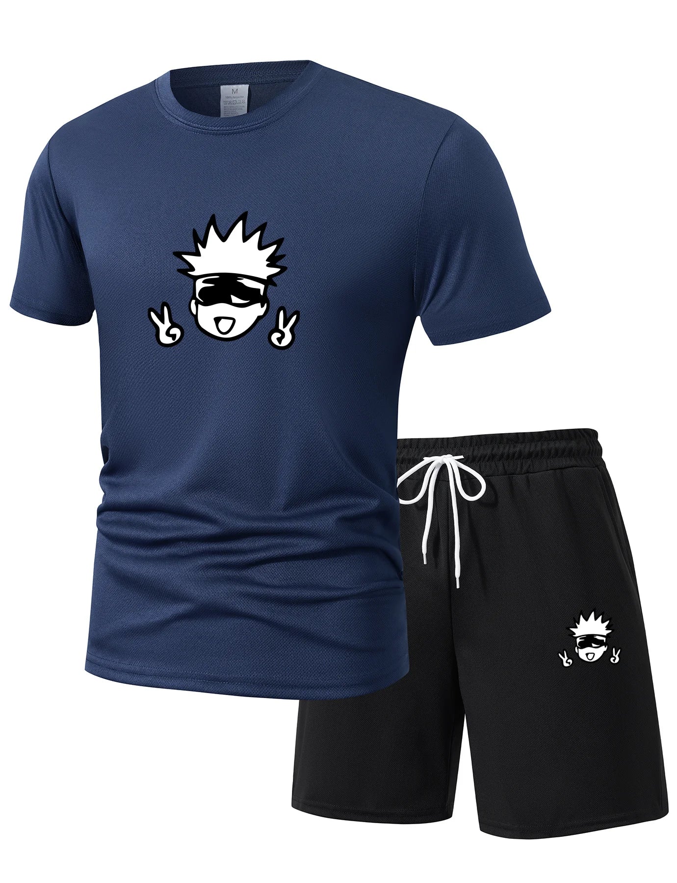 Men'S Jujutsu Kaisen Anime Camiseta Manga Short Sleeve Sports Shirt Street Fashion Summer Suit Set