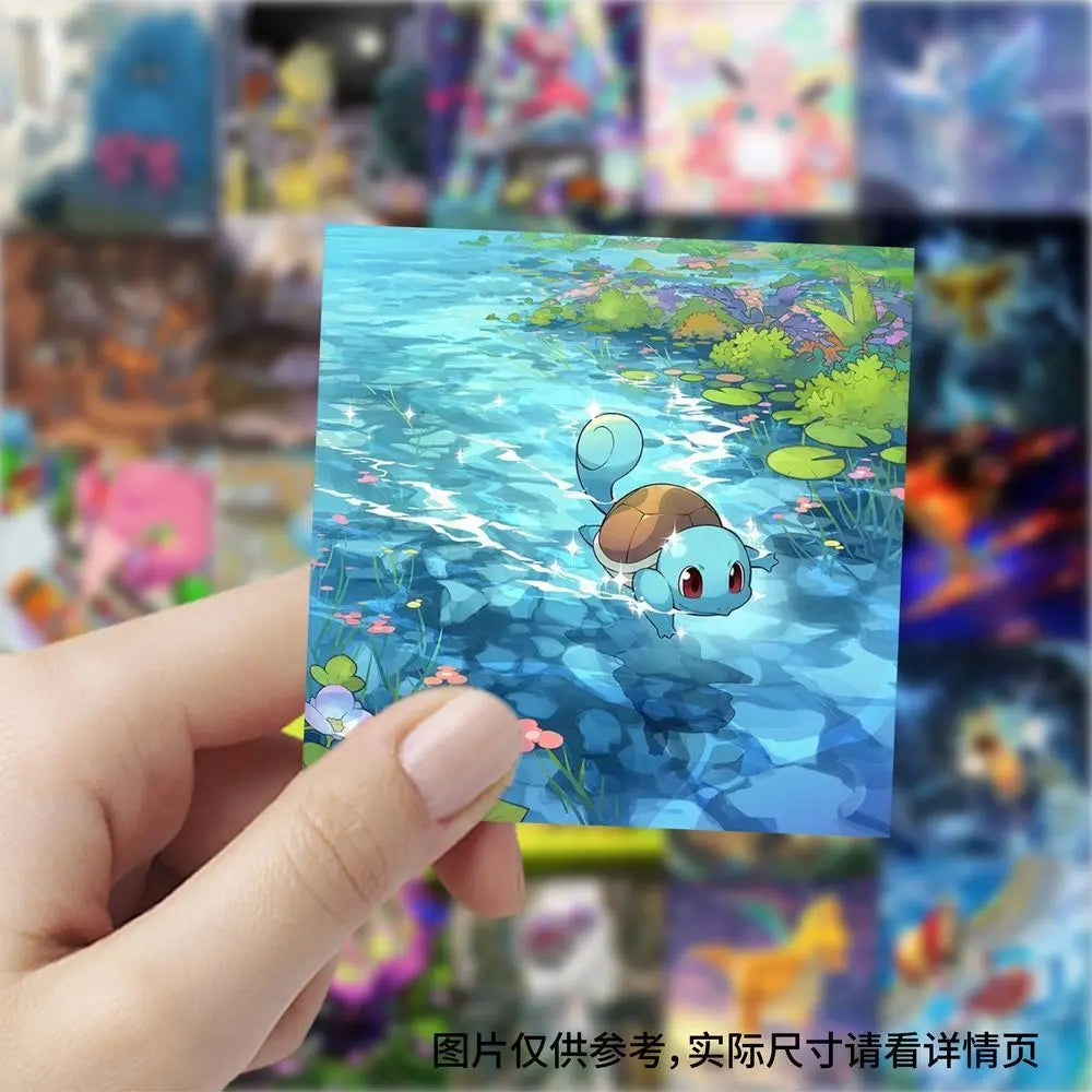 177pcs Pokémon card square stickers, childhood anime, Pocket Monsters, Pikachu, decoration for phone, planner, DIY