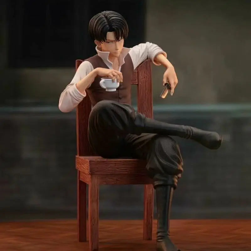 In Stock 19cm Anime Attack On Titan Figure Levi Ackerman Figures Pvc Rivaille Statue Collection Model Decora Birthday Gifts Toys