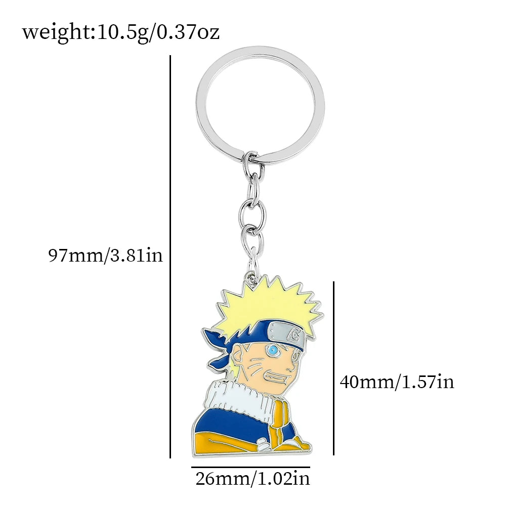 Anime Keychain Cartoon Figure Uzumaki Naruto Metal Badge Pendant Keyring Car Backpack Key Holder Jewelry Accessories Gifts